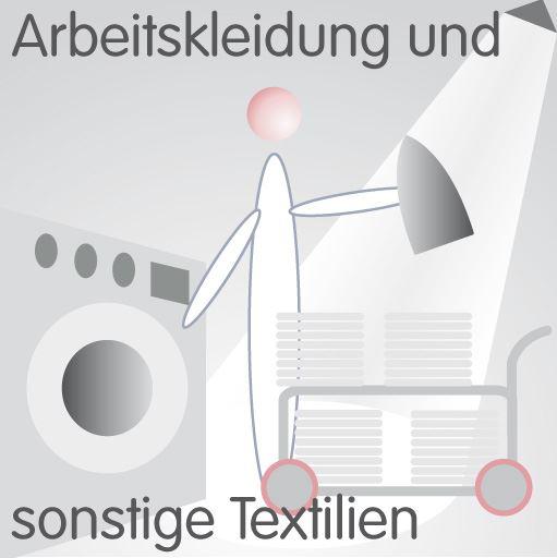 Arbeitsbekleidung & Sonstige Textilien – Facility Management Grafische Darstellung eines Mitarbeiters beim Pflegen und Waschen von Arbeitskleidung