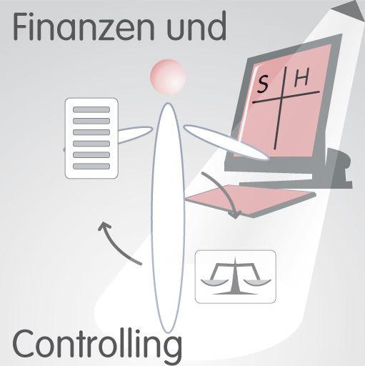 Finanzen & Controlling bei einer FM-Organisation Abbildung, in der ein Expert koordiniert und plant Finanzdienstleistungen mit Hilfe von Kalkulationstabellen und vom Computer