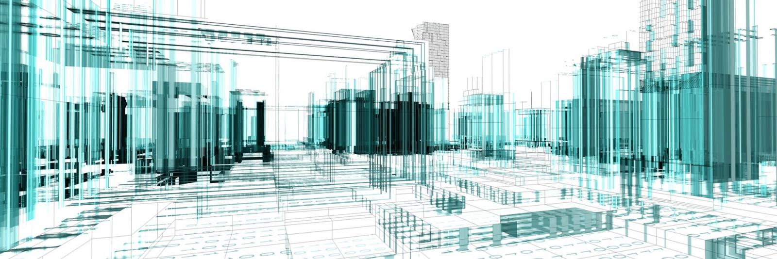 Erstellung von Raum- & Funktionsprogrammen beim Facility Management 3D-Modell einer vernetzen modernen Stadt